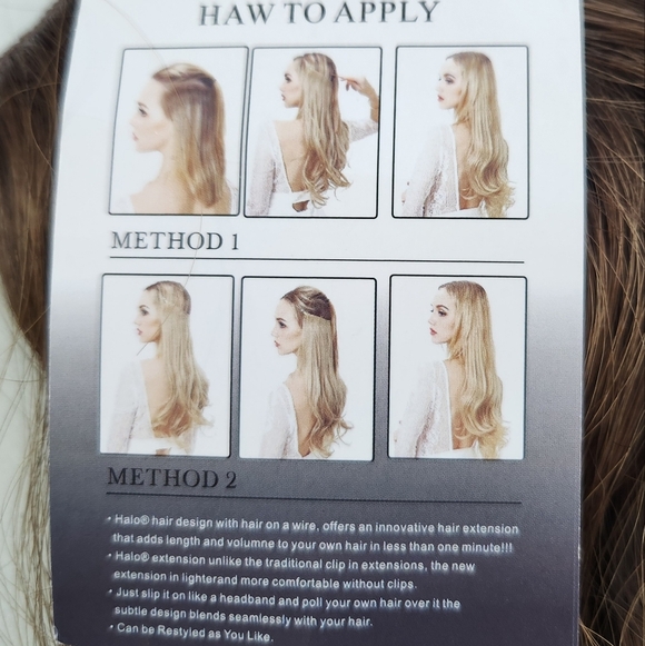 NWT! 14" HIARA HALO HAIR EXTENSIONS Auburn/Brown invisible wire and seamless - Picture 3 of 6